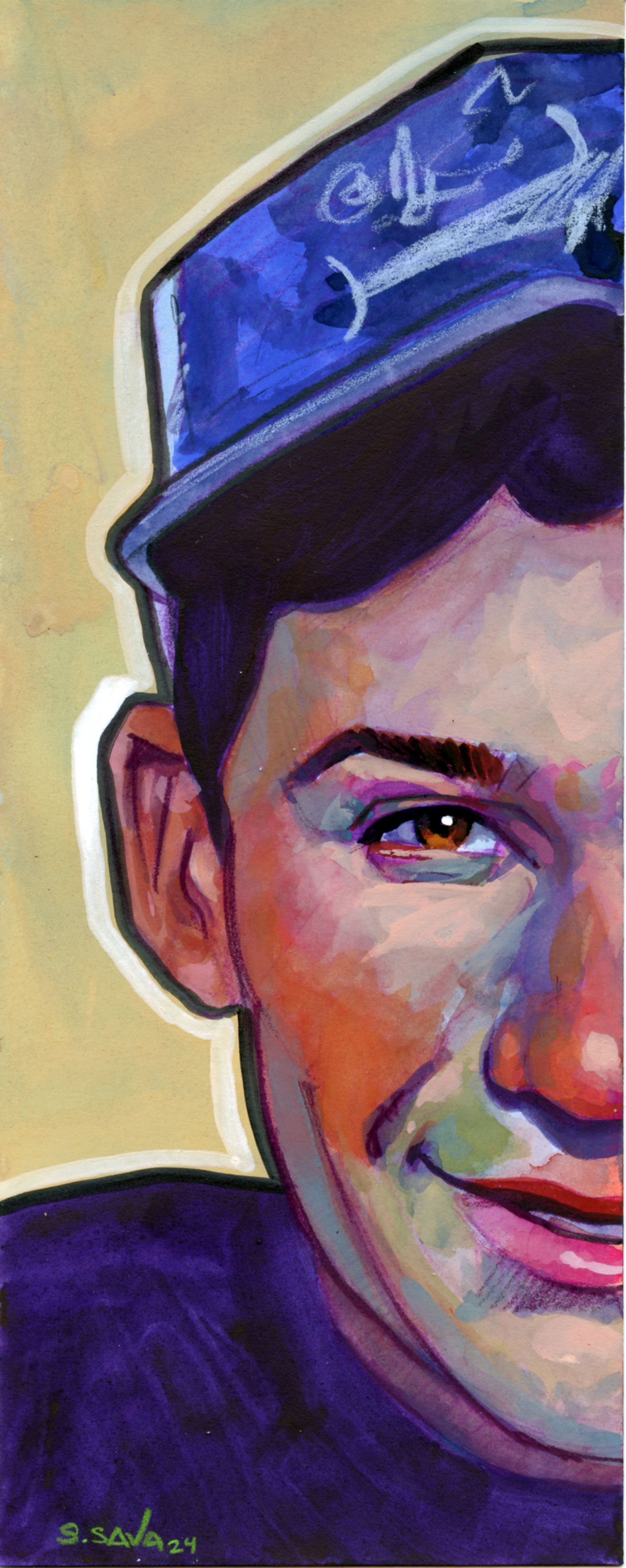 Ad-Rock of Beastie Boys Gouache Painting