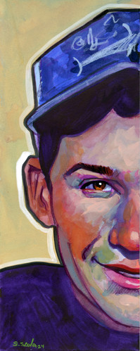 Ad-Rock of Beastie Boys Gouache Painting | SSavaArt