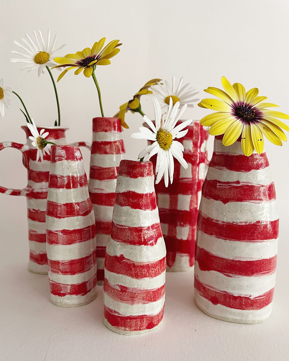 Thumbnail: Strawberries and Cream Striped Vase