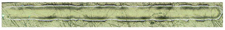 Figure 8: Test scratch on the surface of the 4A material