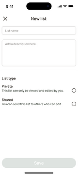 Create New List - V.1