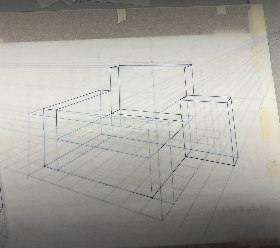 Beginning of the body sketch.