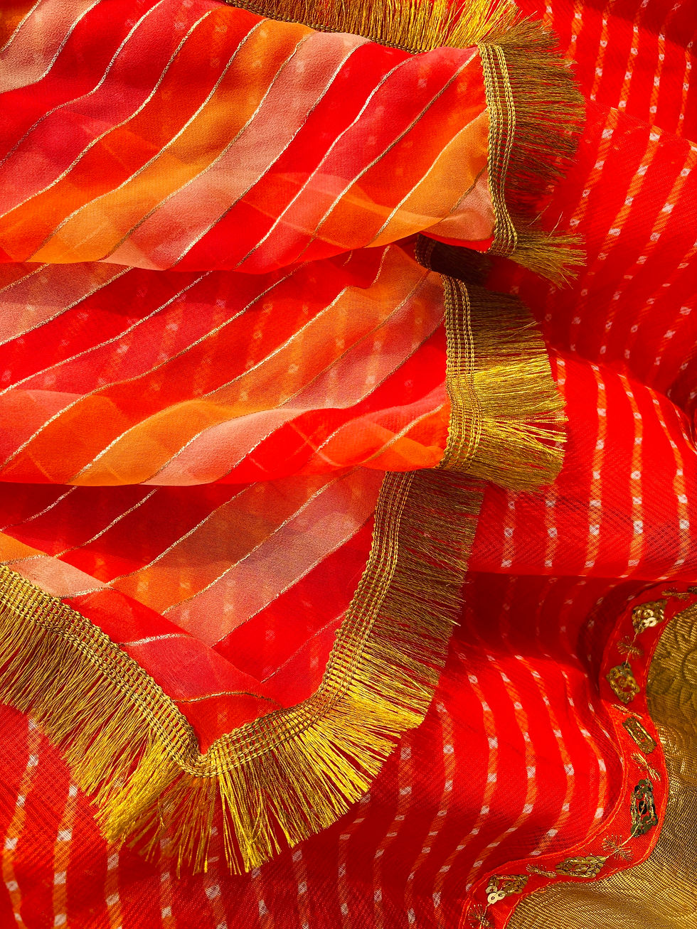 Thumbnail: Mini Ghagra Set - orange doriya (CH Mini)