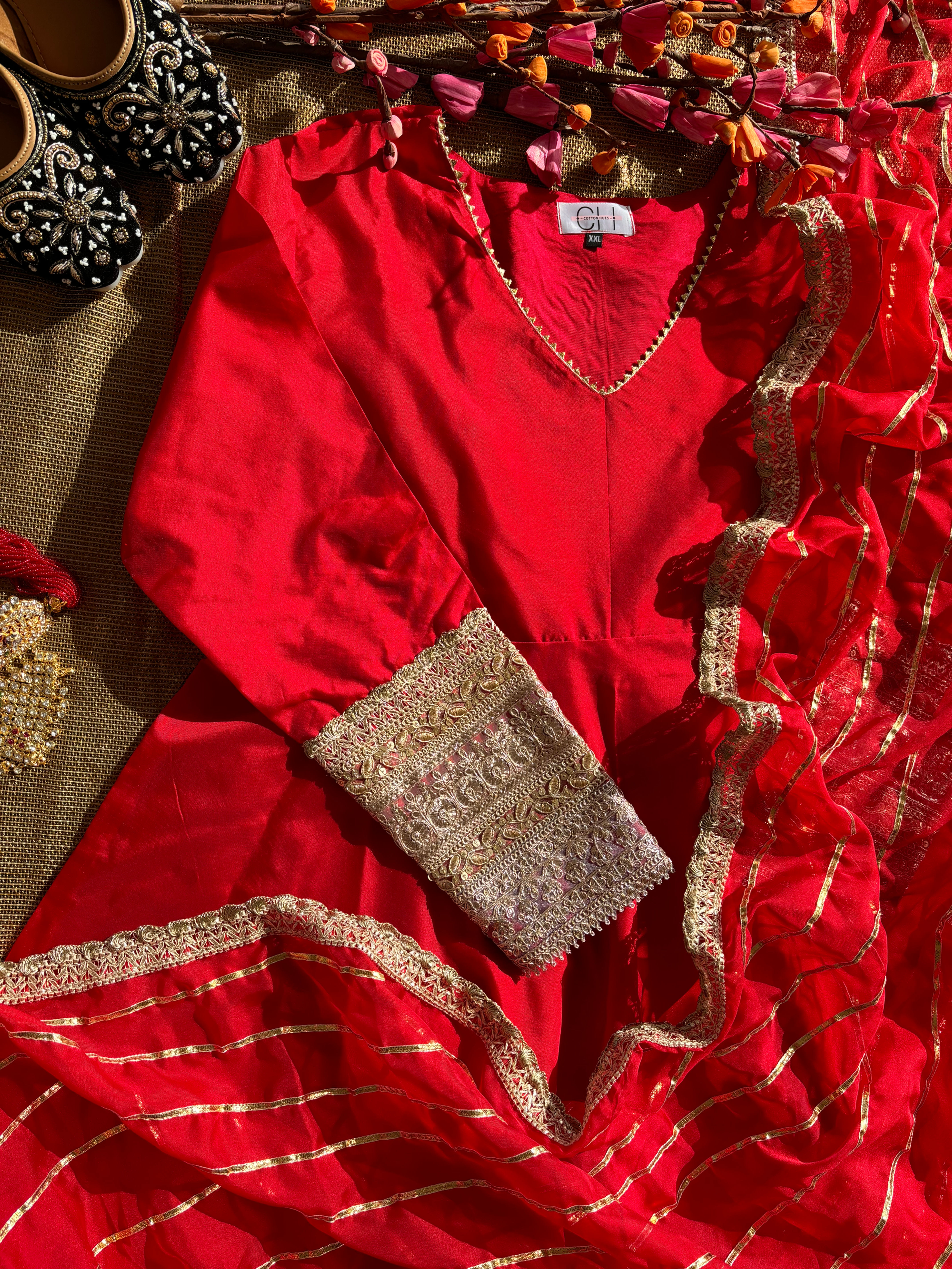 Vaar Tyohaar - Maharani Suit Set (Red)