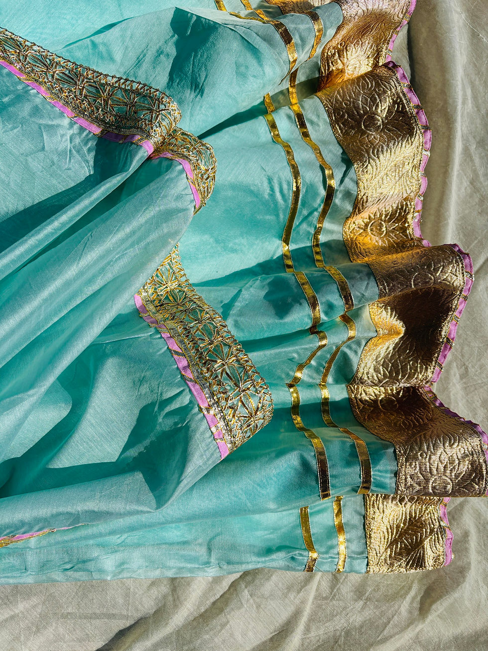 Thumbnail: Chanderi- Pastel blue set