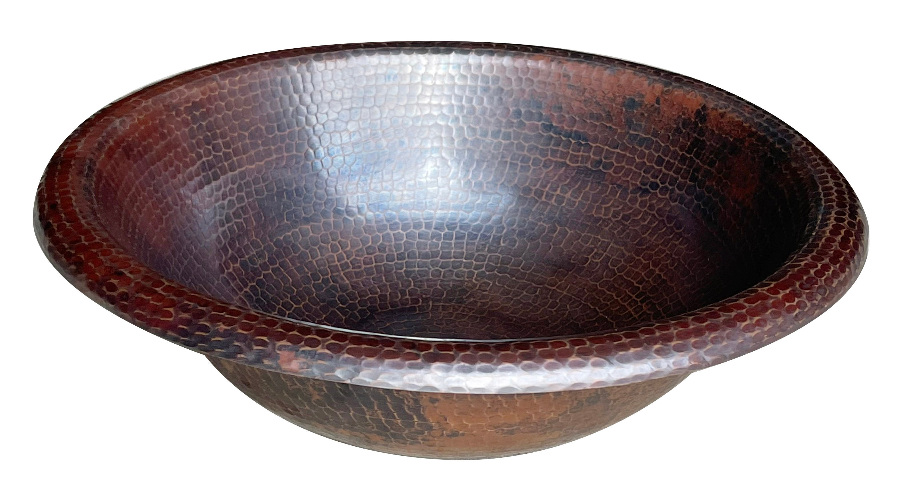 Round Copper Bathroom Sinks (BR12-Rolled)