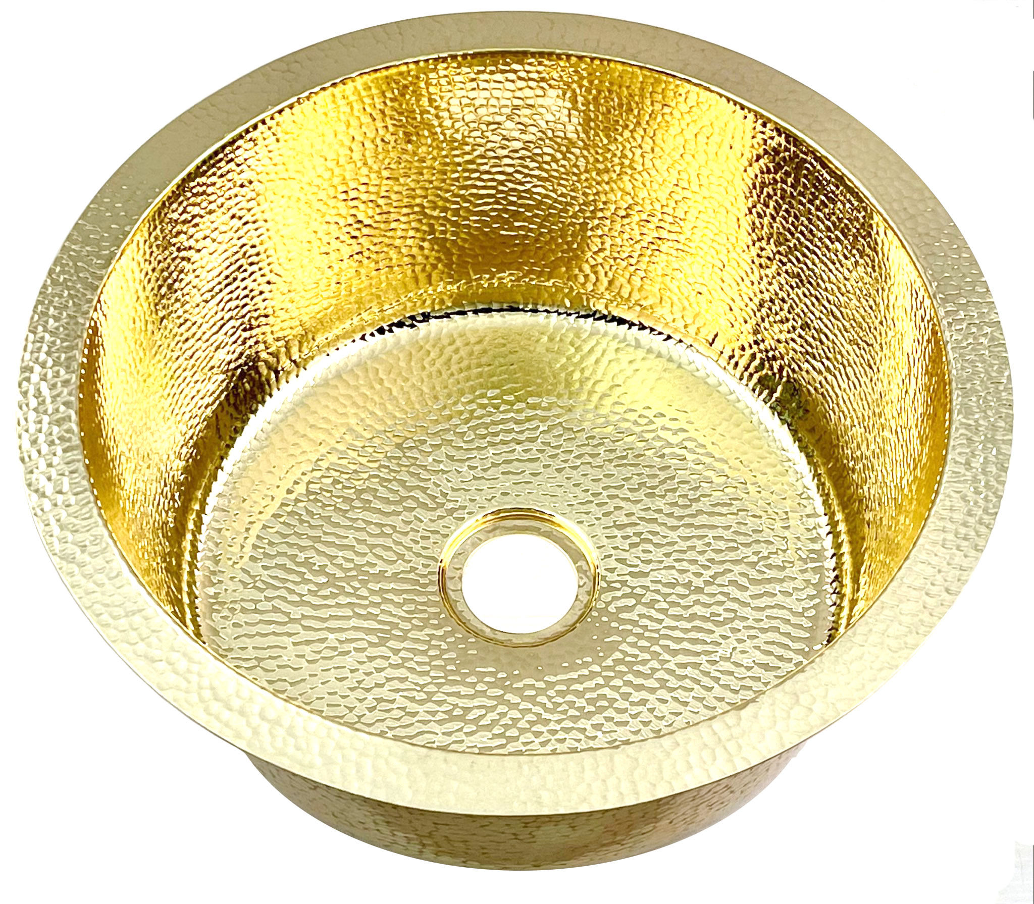 Hammered Bar Sink Drum Style Brass Sinks (DBV-BRS+220-DRN)
