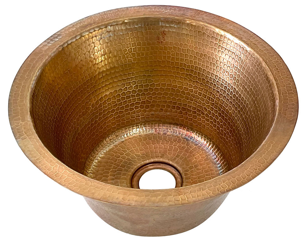 Thumbnail: Bar Sink Round Brass Bar Prep Sinks-(RBV14-Dark Brass)