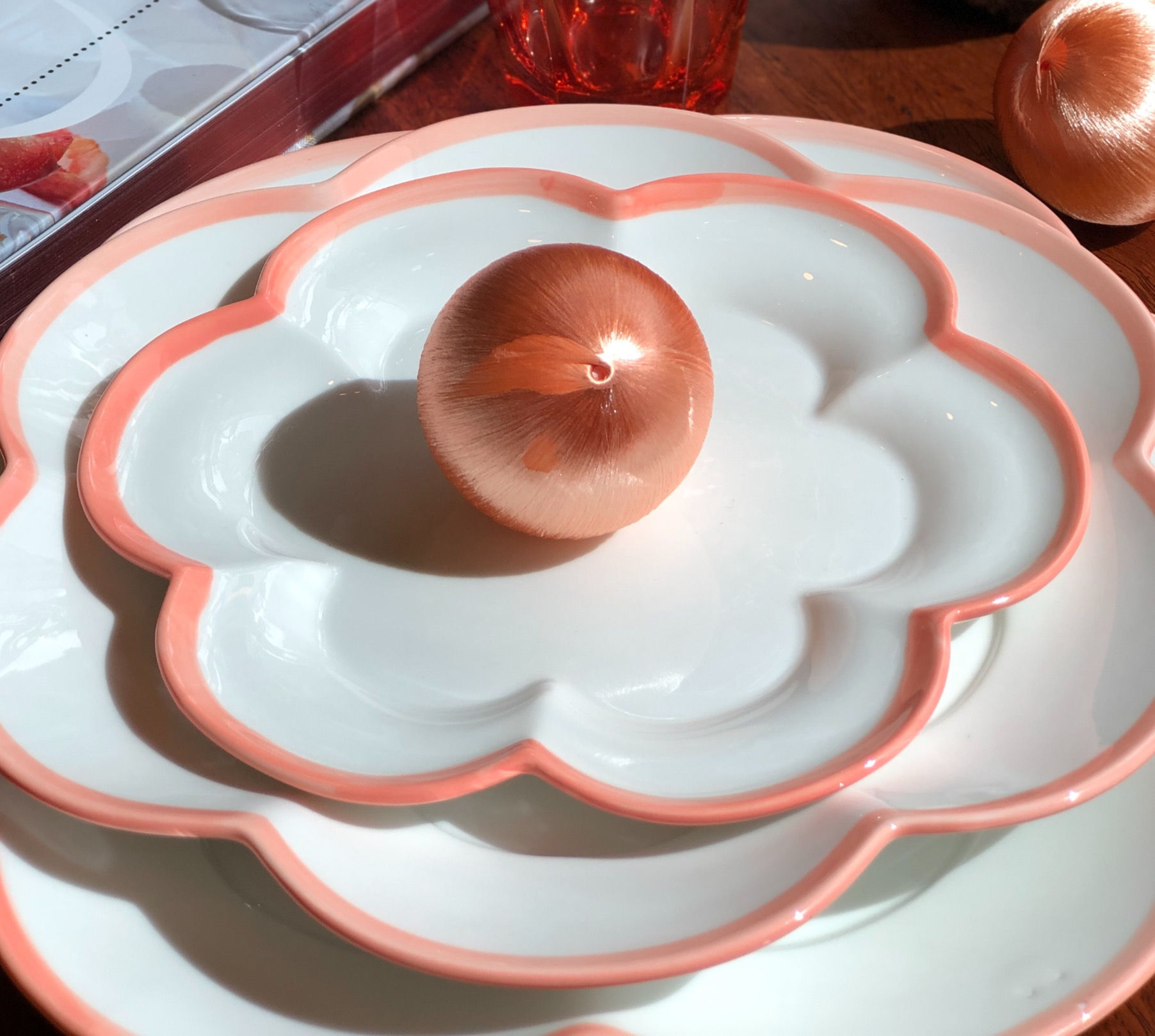 MANILA HOUSE Pink Flower Plates 8-inch