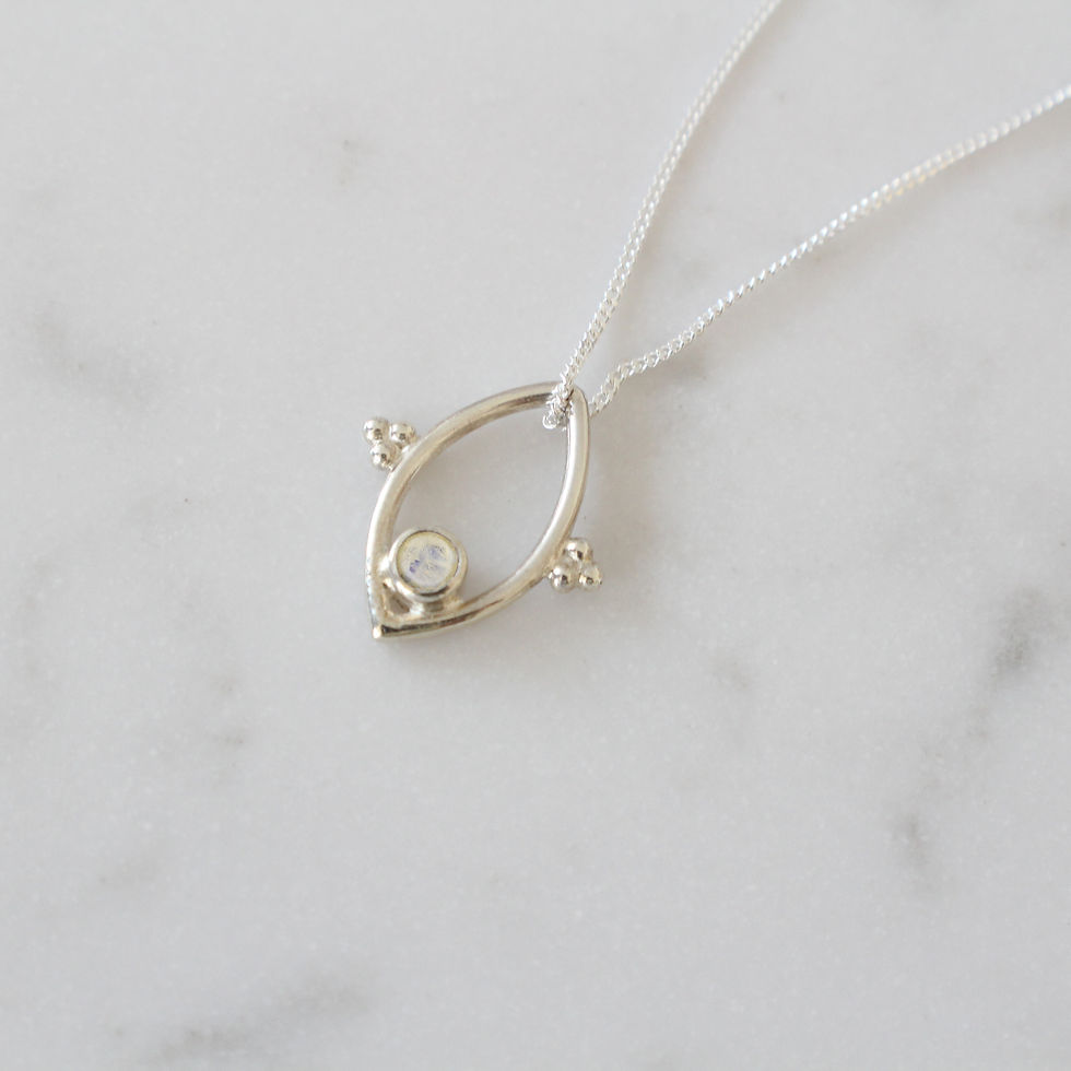 Thumbnail: MARQUISE MOONSTONE NECKLACE sterling silver