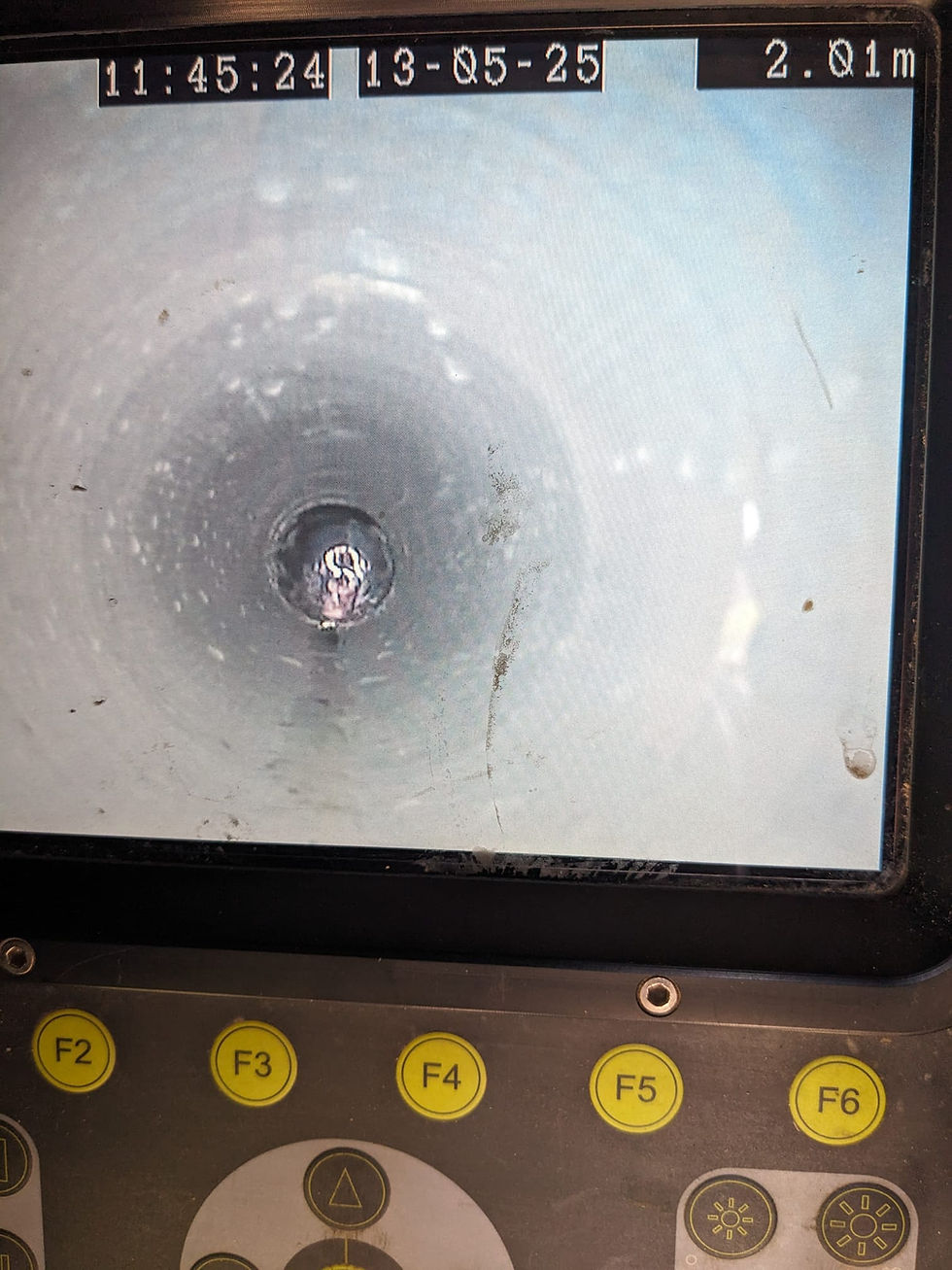 CCTV inspection showing a local drainage pipe interior.