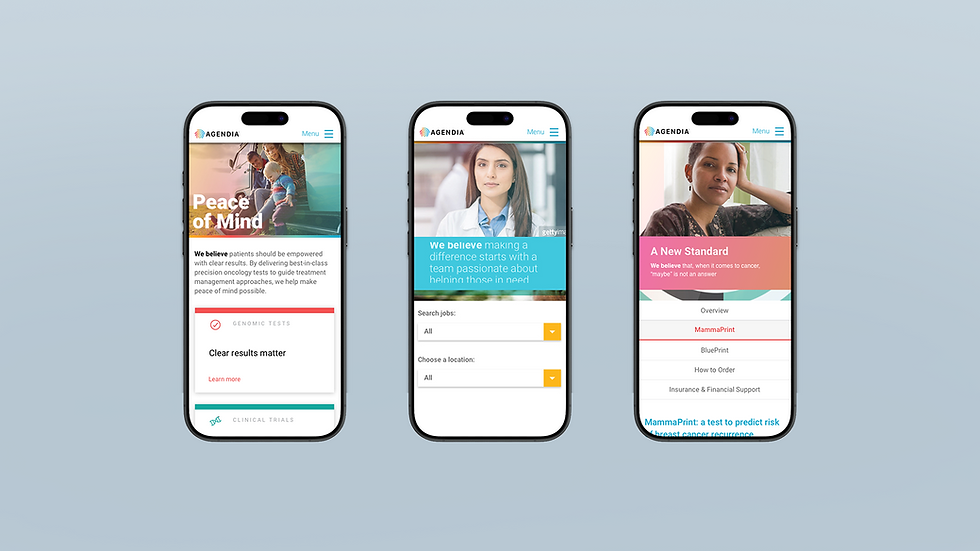 agendia website refresh mobile sample