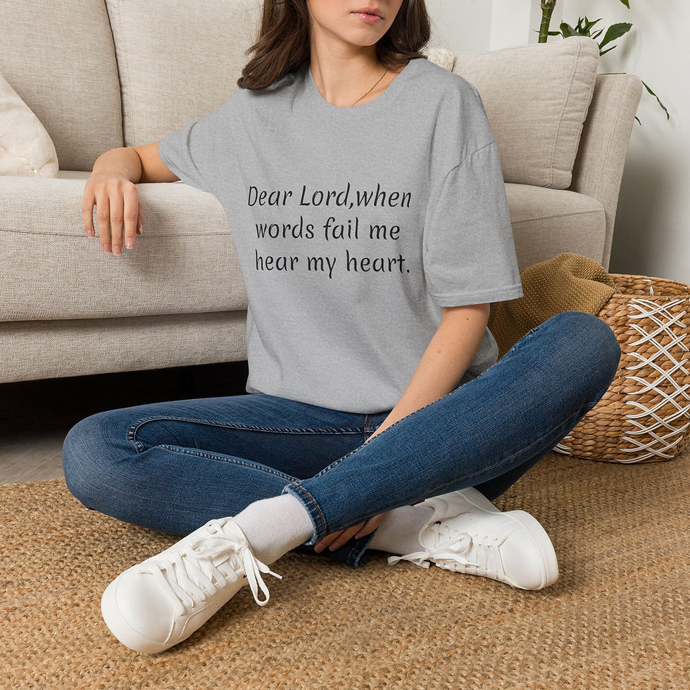 Thumbnail: Copy of Christian Prayer T-Shirt — “Dear Lord, when words fail me my heart.”