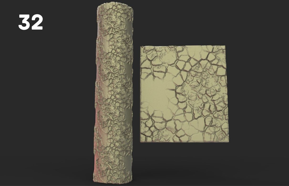 Textured base rollers - Dirt and rock