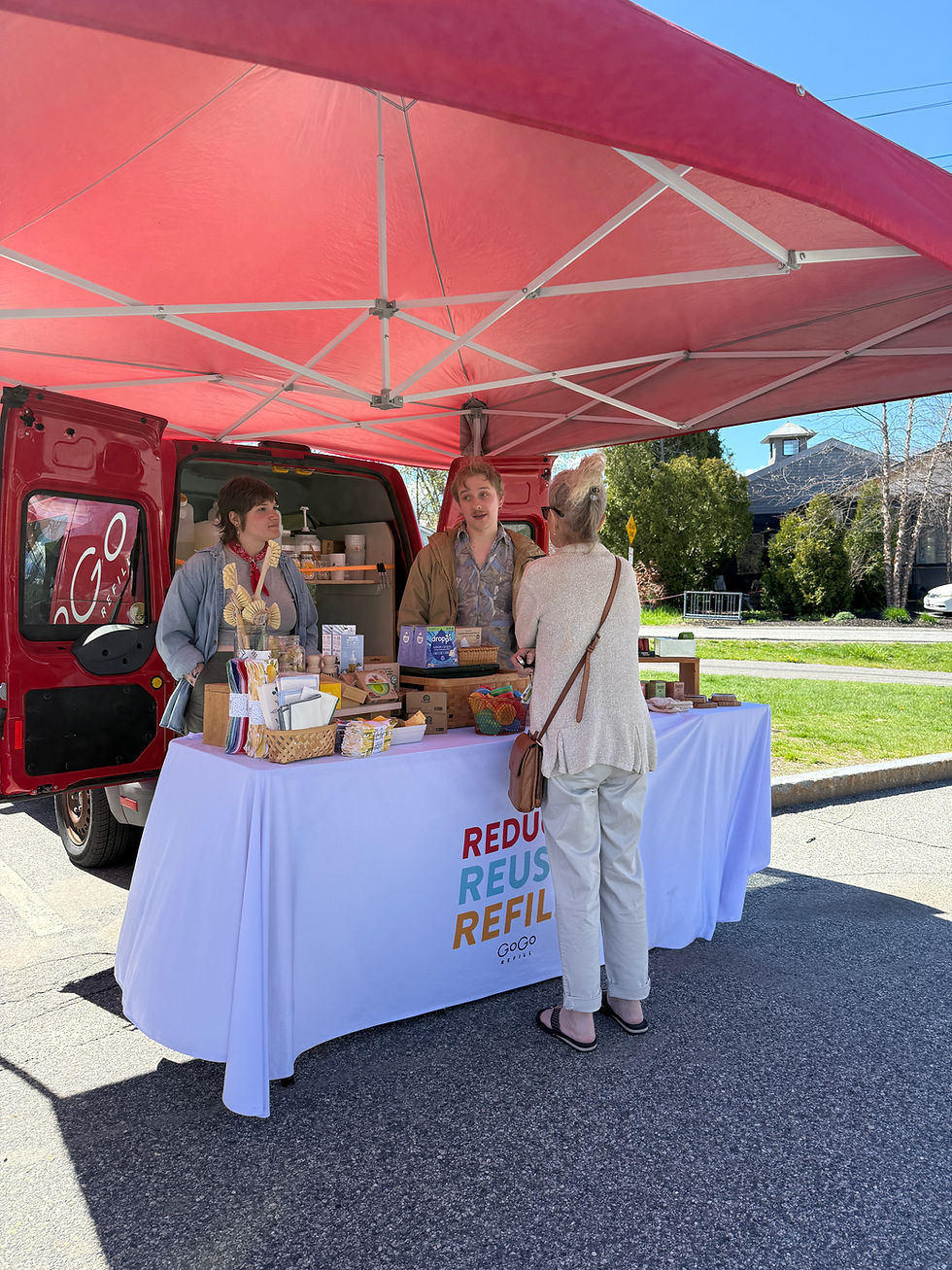 GoGo Refill booth at the Yarmouth Farmers Market