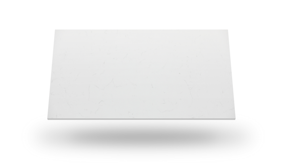 Carrara White Quartz A luxurious stone with a soft, creamy white hue and Carrara veining patterns
