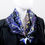 Thumbnail: Blue Bandana, Silk-Cotton Festival Scarf, Fractal Design, 26" Kerchief, Sacred G