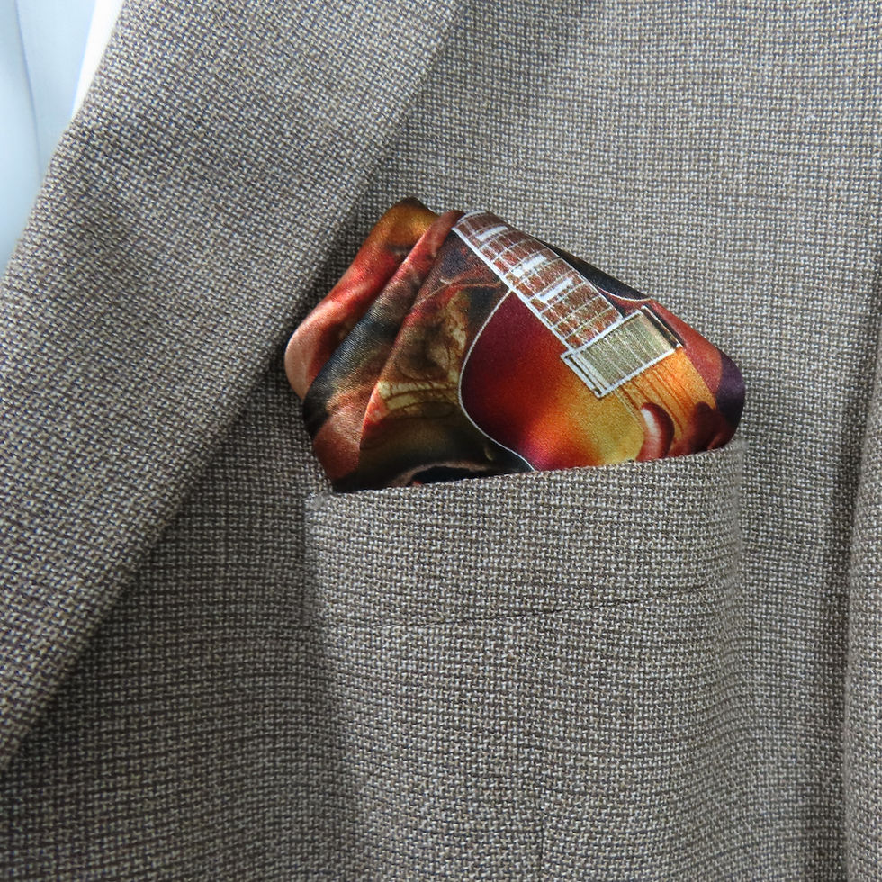 Thumbnail: Silk Pocket Square, "Blues Musicians", Gift for Man, Musician Gift
