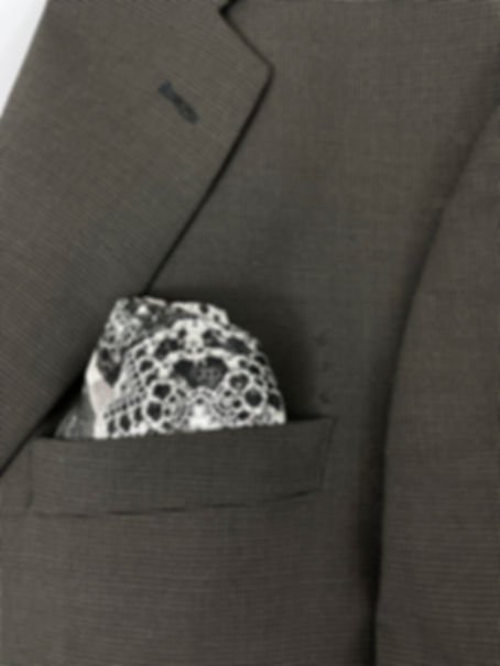 Fractal Microphotography Silk Pocket Square: 3D Science Gift