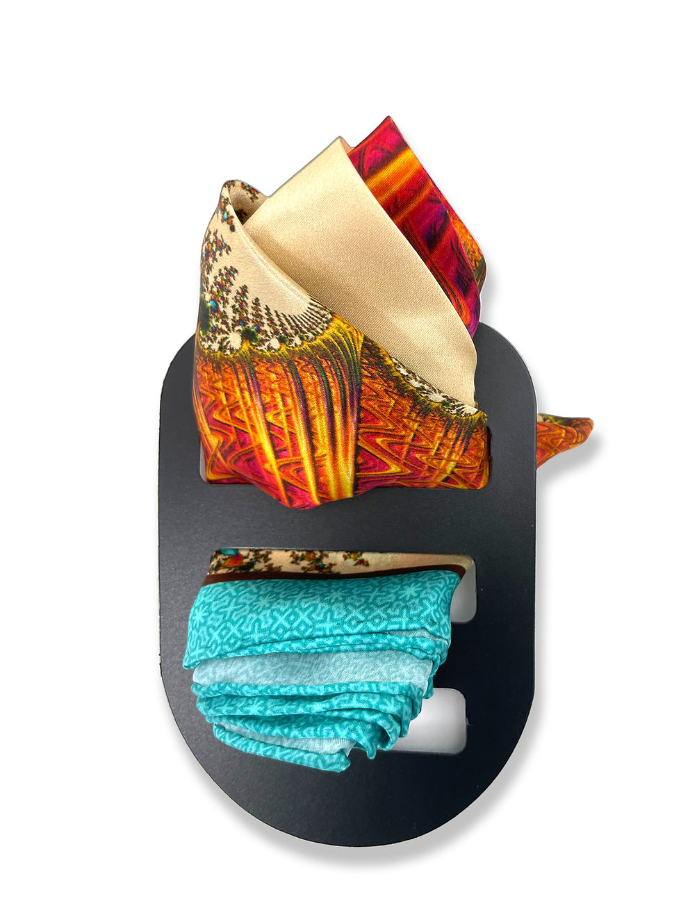 Thumbnail: Mens Gifts, Silk Pocket Square in Gold, Ivory, Peach, Aqua, Carnival Gold