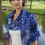 Thumbnail: Long Silk Indigo BlueScarf Shawl,  "Orient"