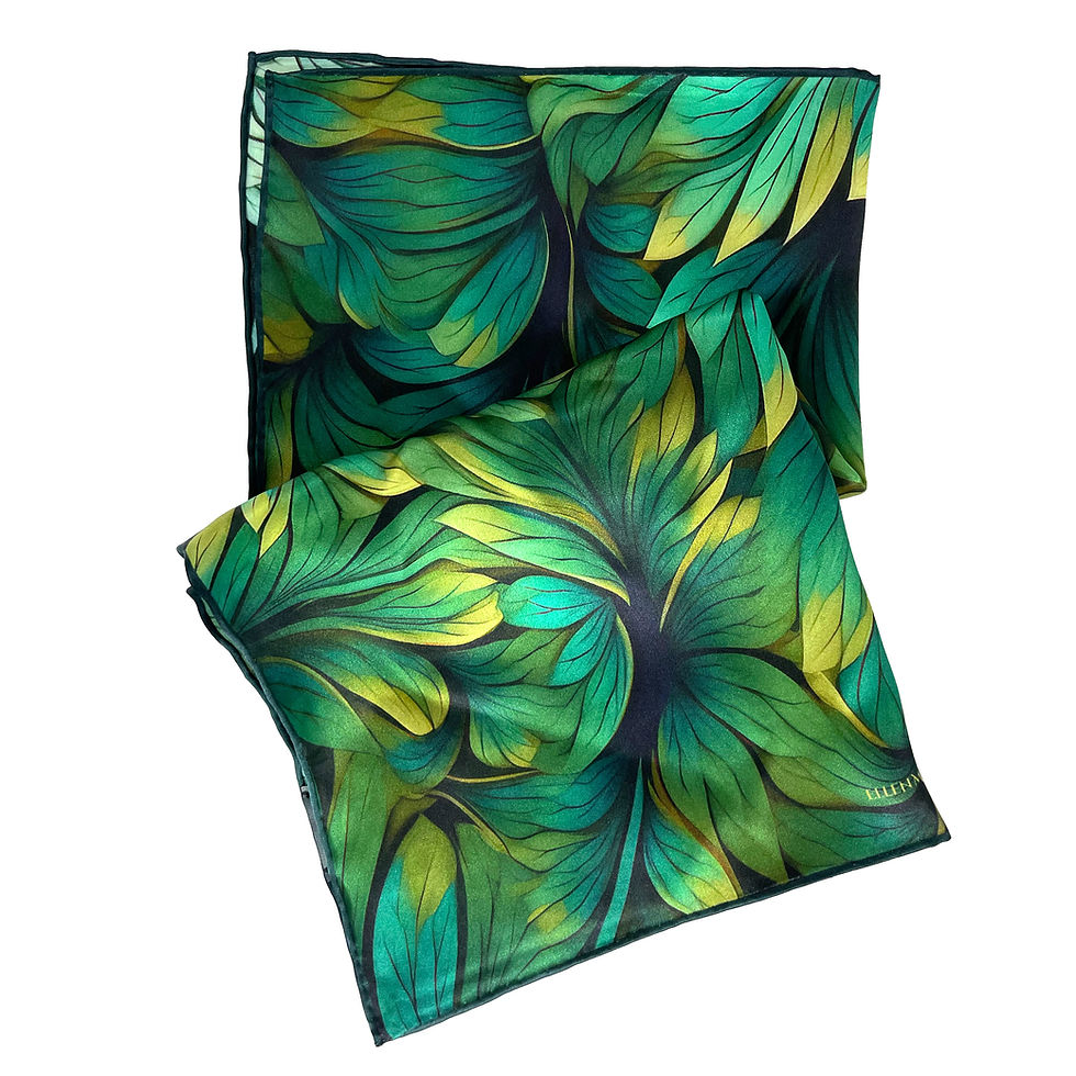 Thumbnail: Bright Green Small Silk Scarf, "Sherwood"