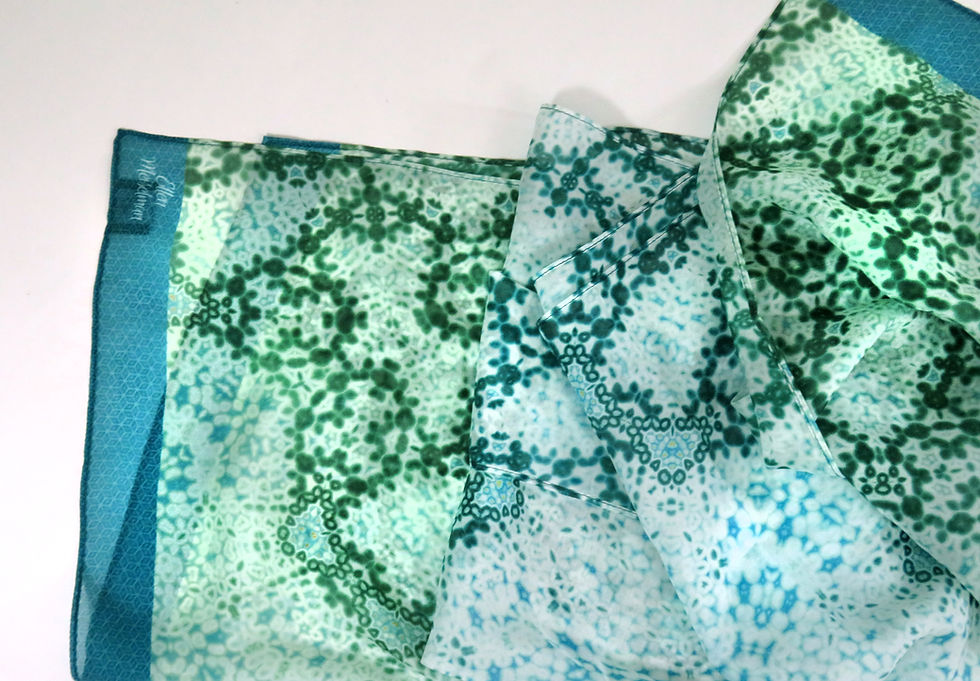 Thumbnail: Light Green Silk Scarf Shawl, Long Scarves for Women, "Dappled"