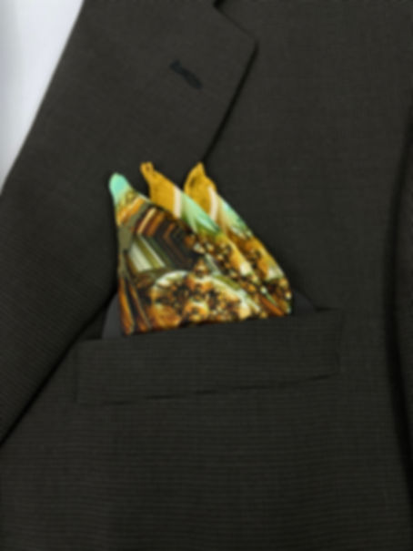 Silk Pocket Square "Analytical Engine" 3D Fractal