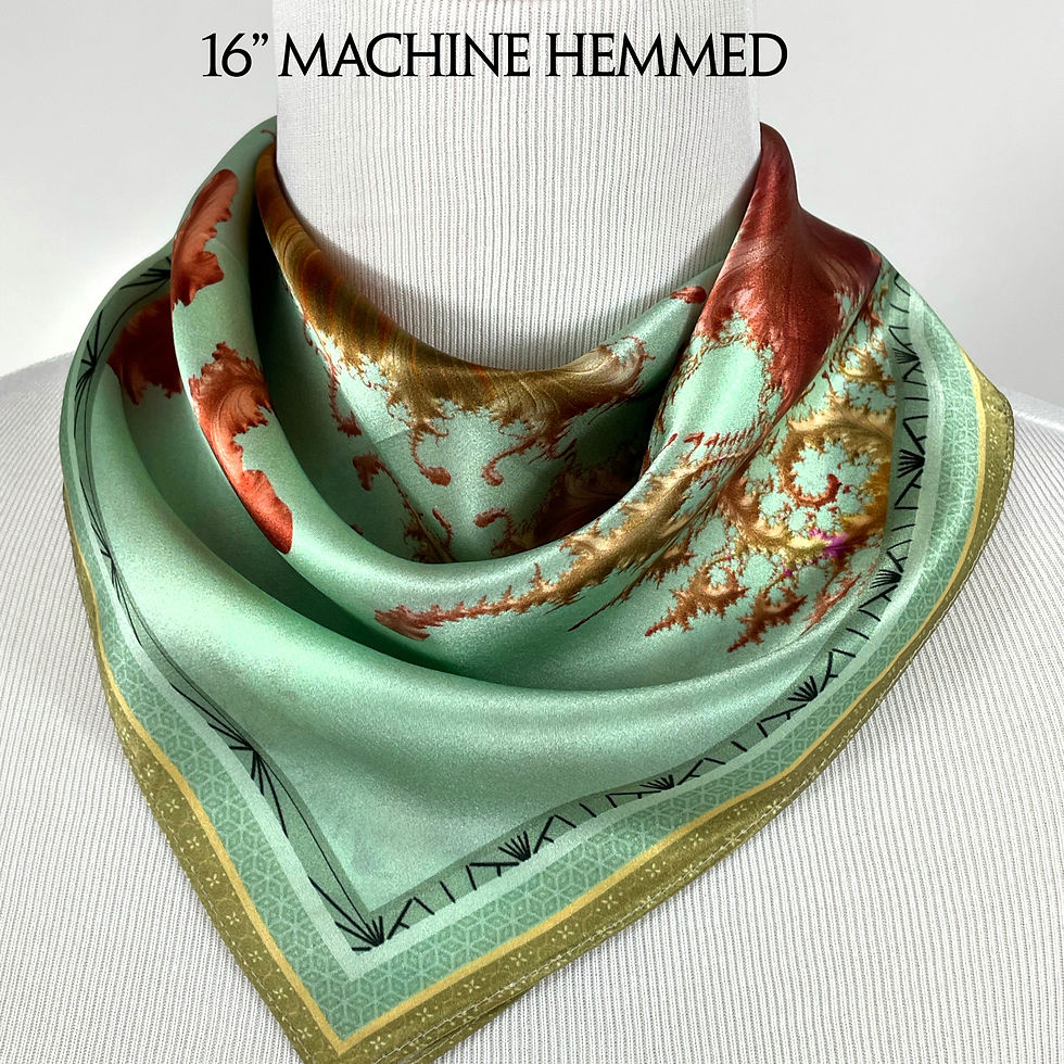 Thumbnail: Light Green Silk Neckerchief, "Tidepool" in 2 sizes
