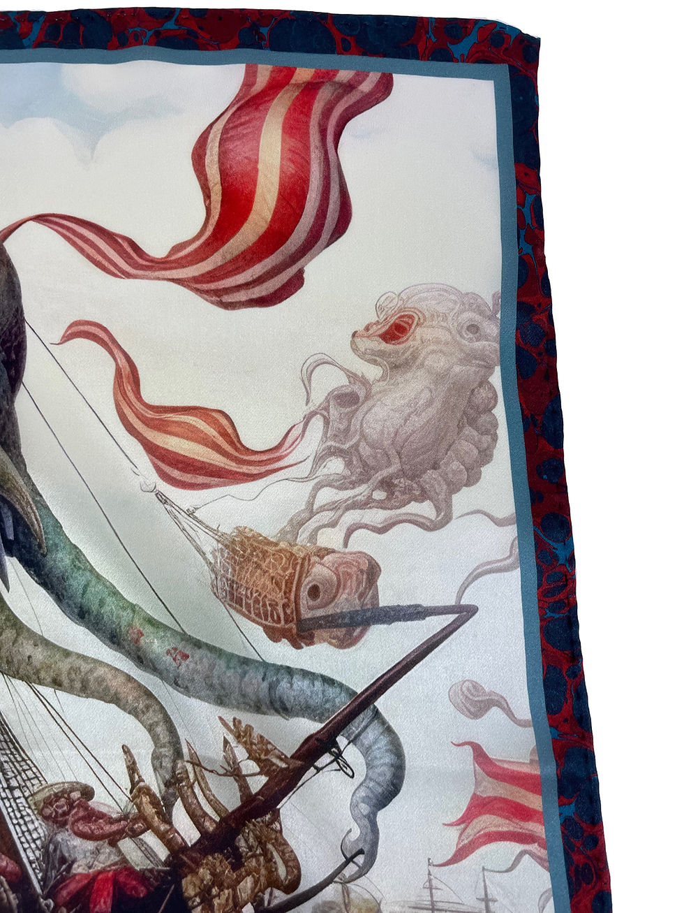 Thumbnail: 100% Silk "Kraken" Pocket Square, Gift for Man