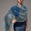 Thumbnail: Large Blue Silk Shawl, Scarves for Women, "Orient" in Teal