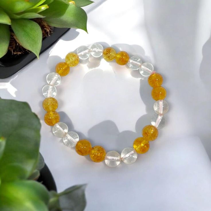 Citrine + Clear Quartz Bracelet