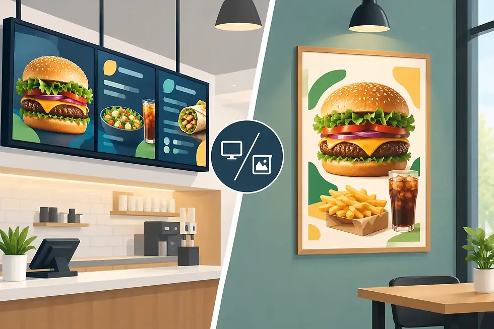 Digital Menu Boards Versus Posters: Which Wins?