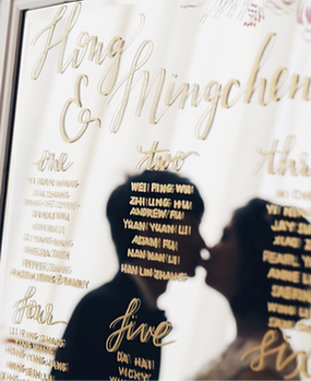 Make an unforgettable statement with ornate baroque mirror seating chart