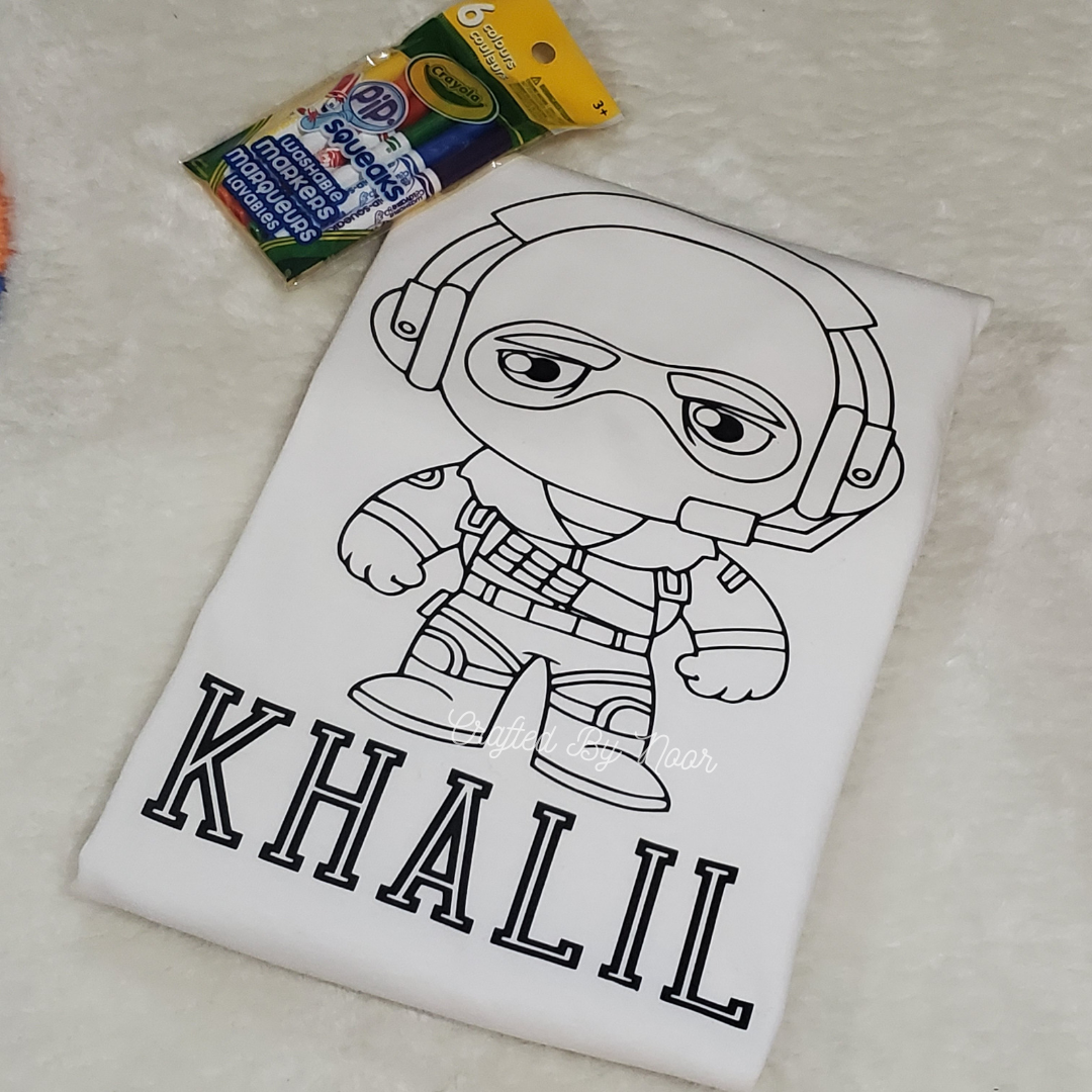 Personalized coloring shirt