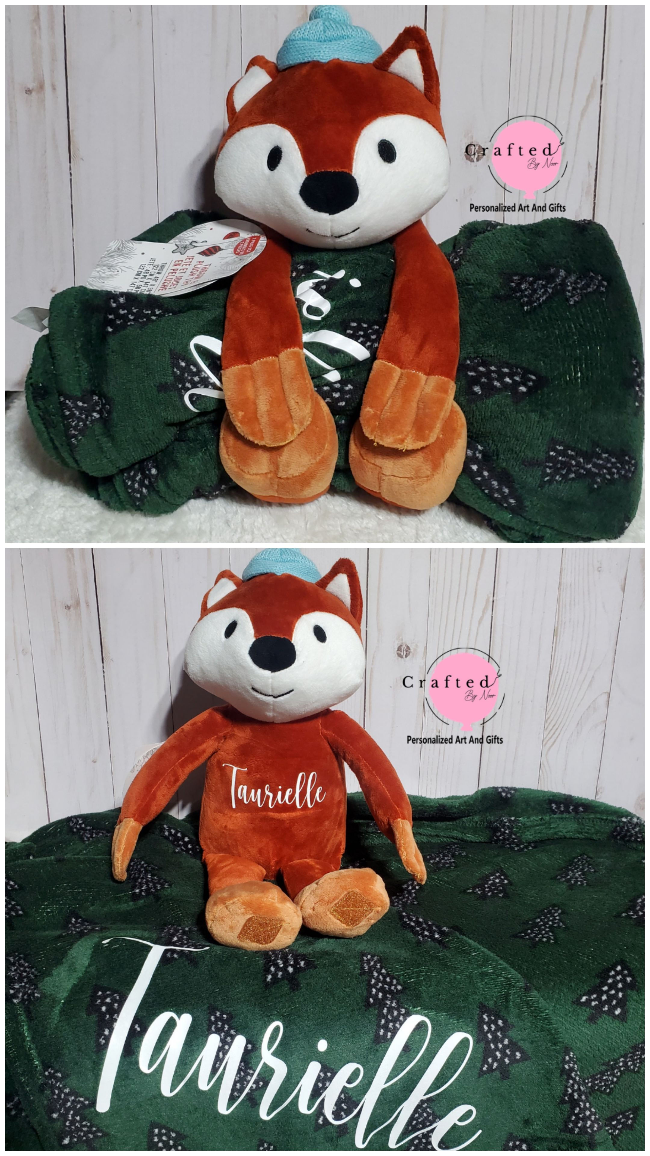 Kids plush and blanket personalized set 