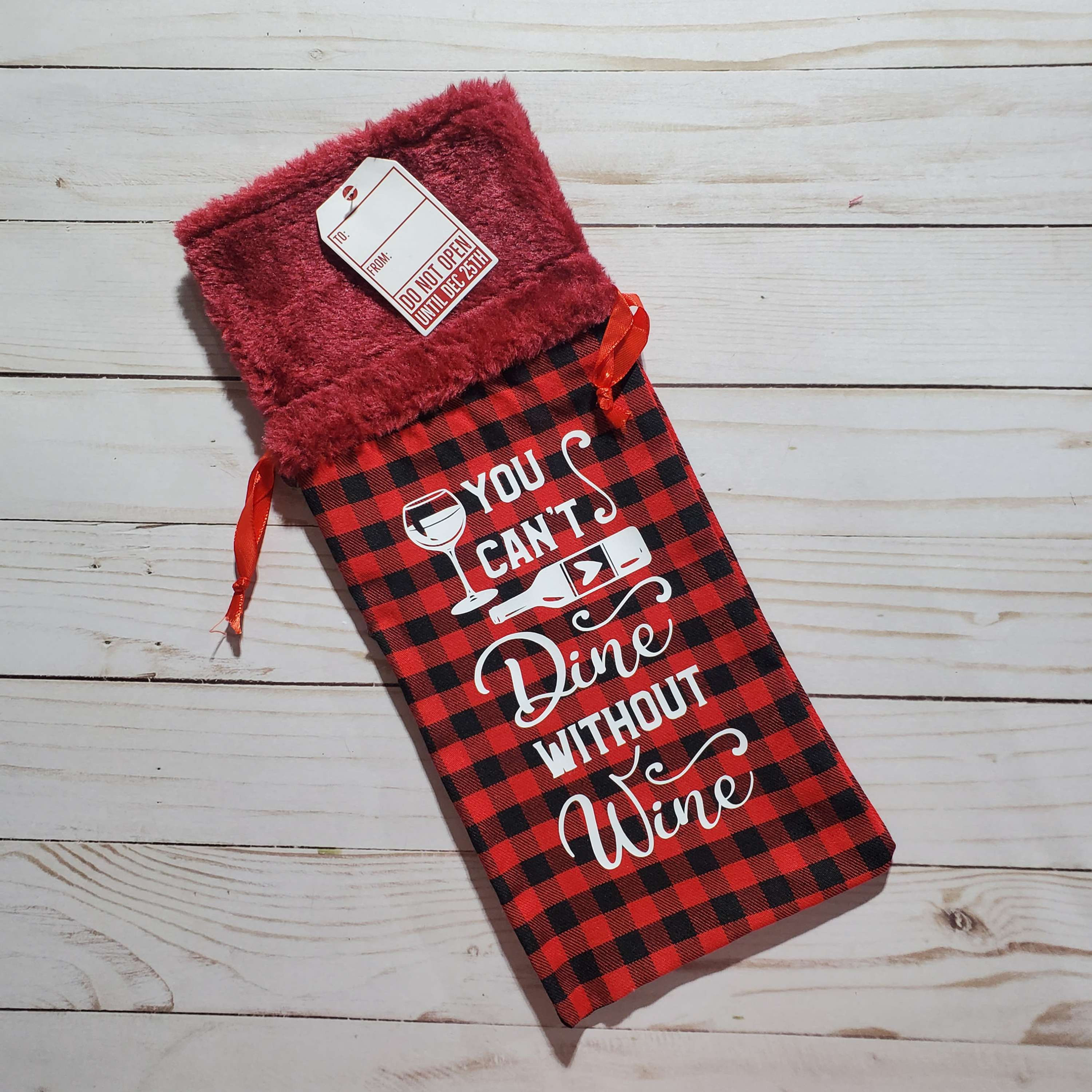 Christmas themed wine bottle bag