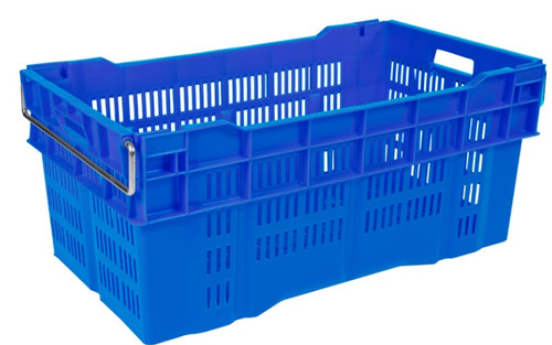 Caja enfilable calada con asa metal | Estanteria Y Racks