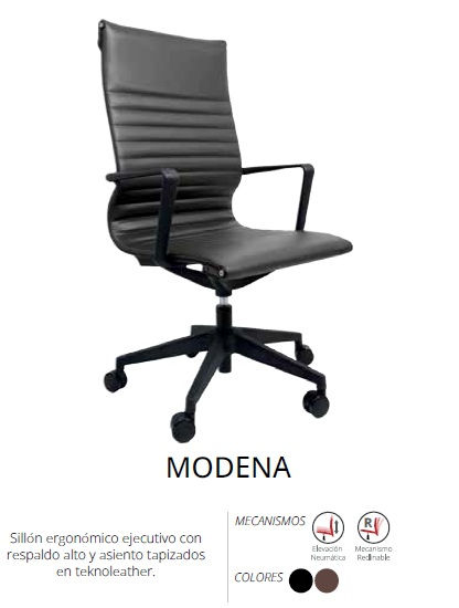 sillas ejecutivas Sillón ergonómico ejecutivo con
respaldo medio y asiento tapizados
en teknoleather.