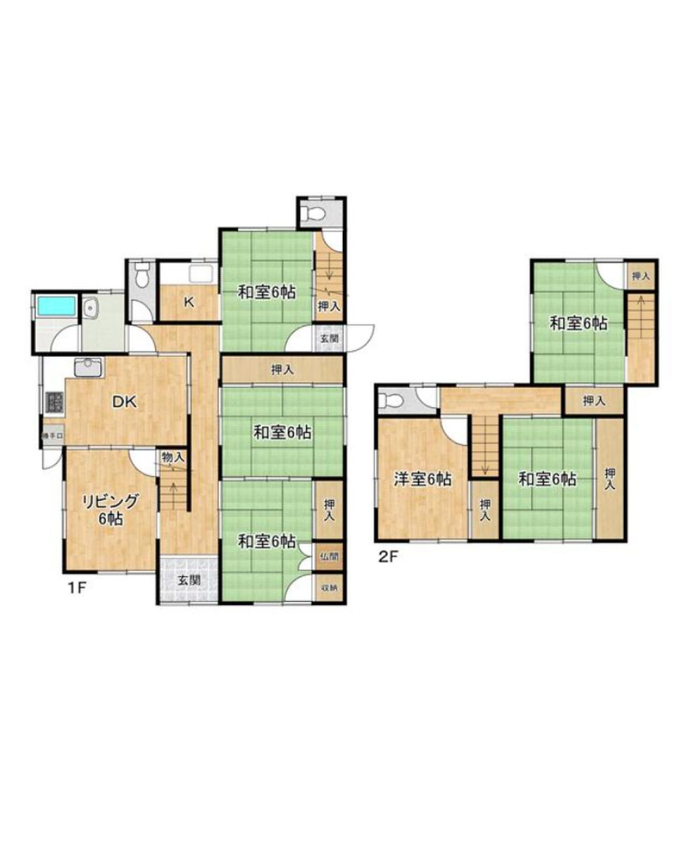 6LDK House in Ikoma, Nara layout