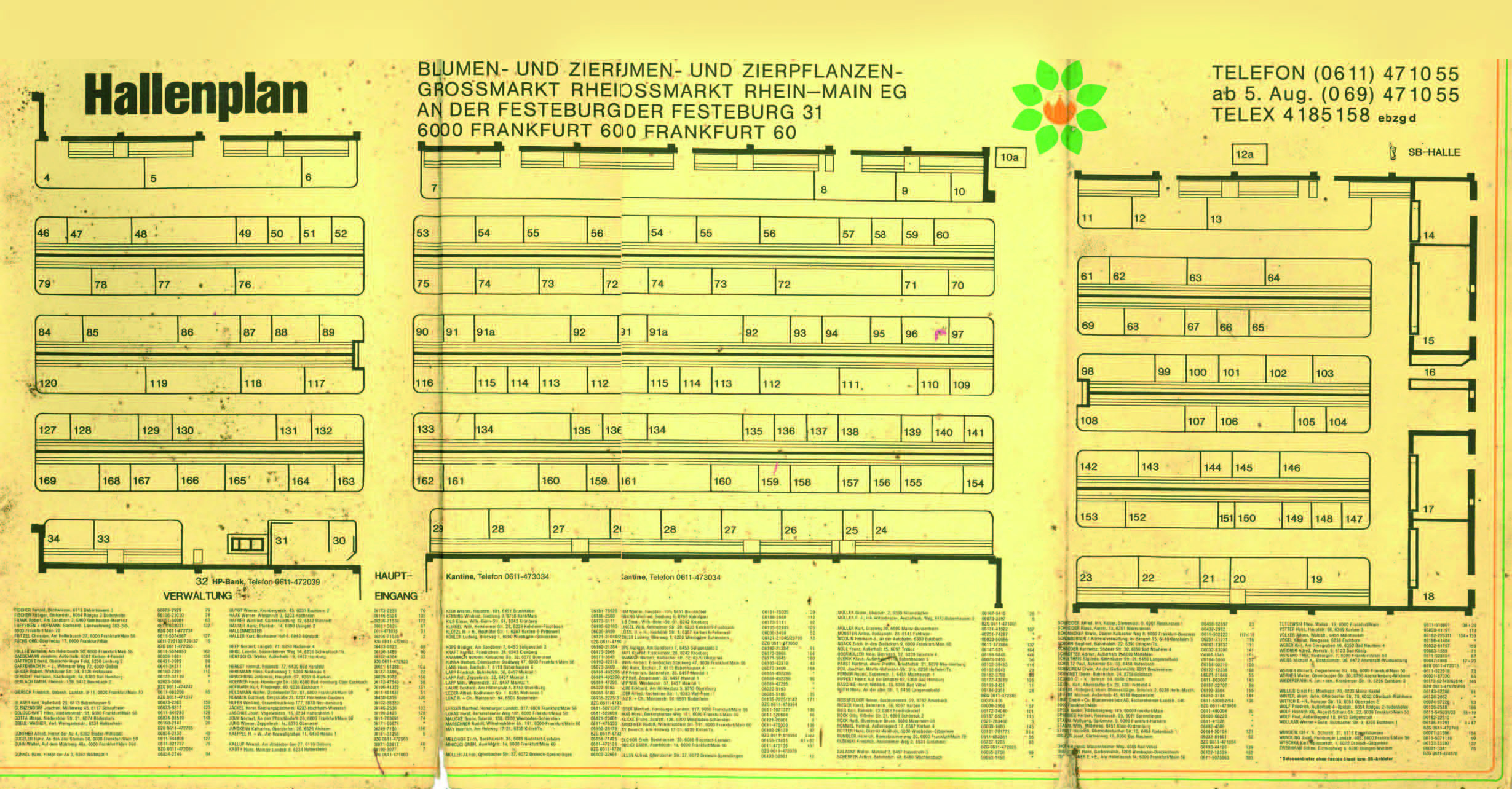 Hallenplan von 1984