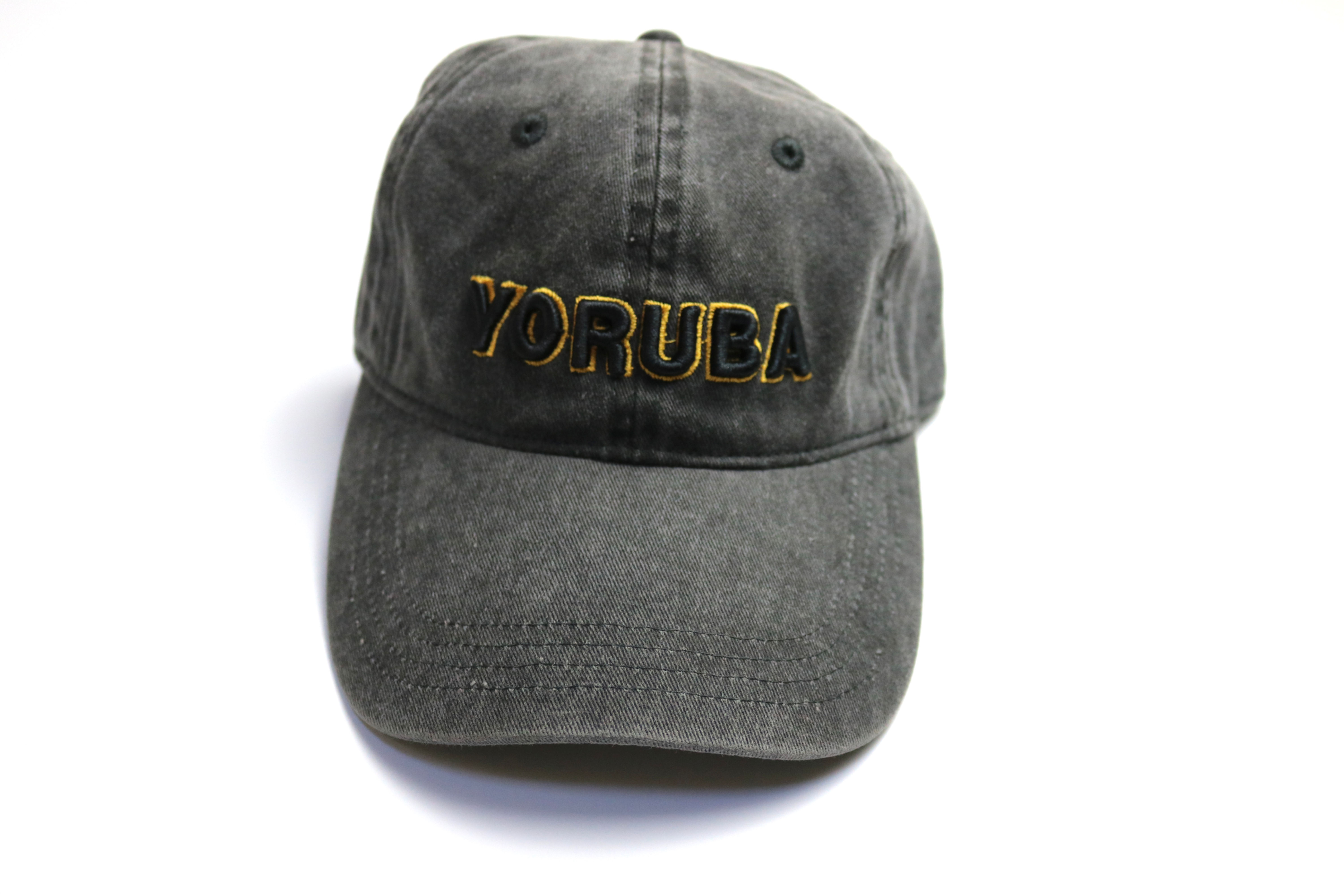 Black Puffy 3D Embroidery Yoruba Cap