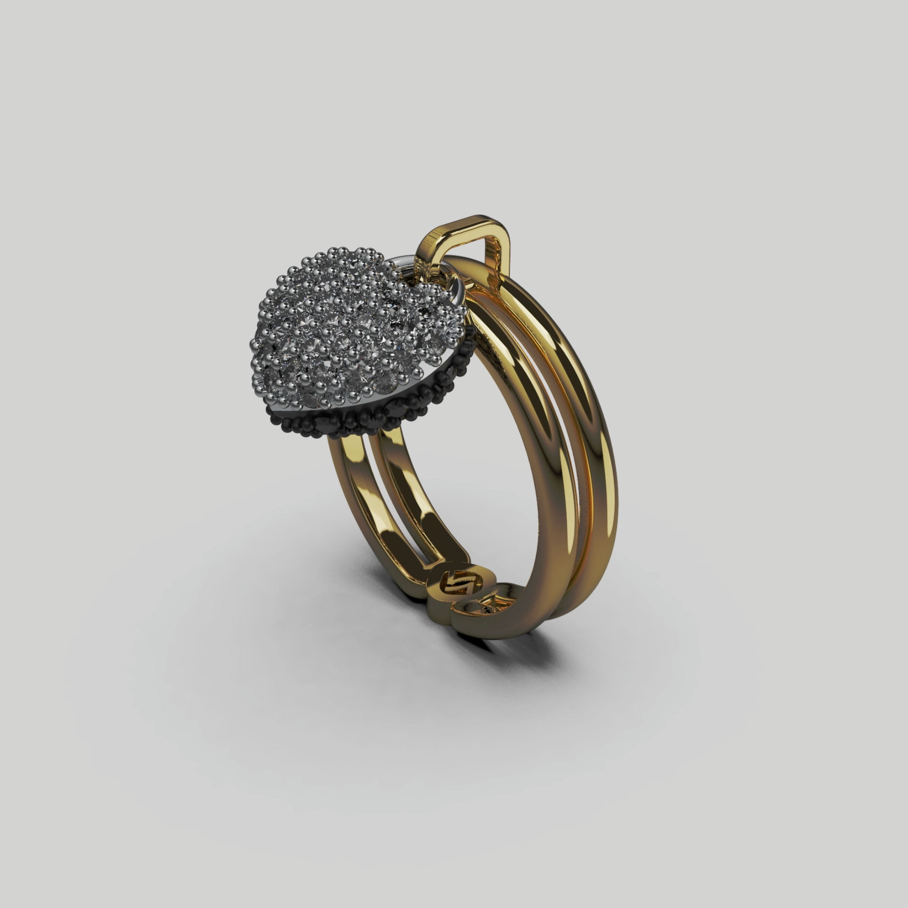 Magnetic Dual heart ring-Petite