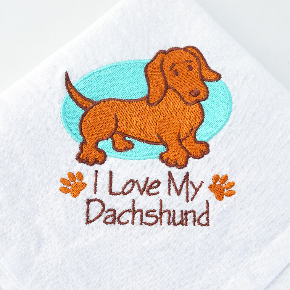 I Love My Dachshund - aqua
