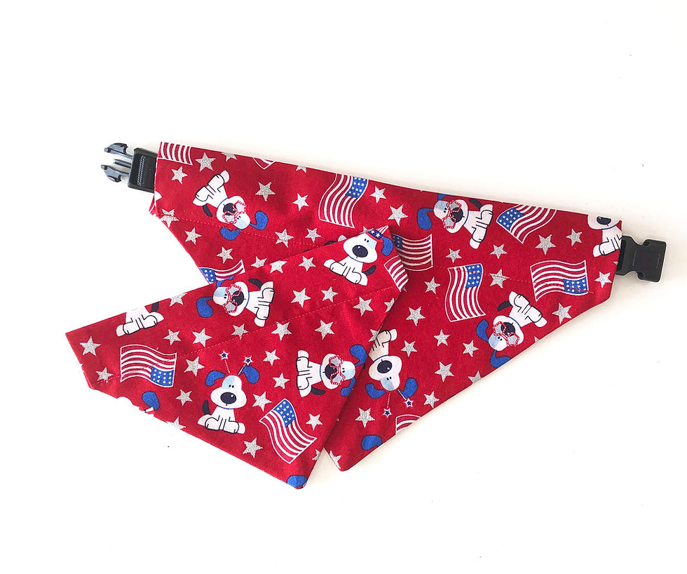 Thumbnail: Star Spangled Dogs - Over The Collar Dog Bandana