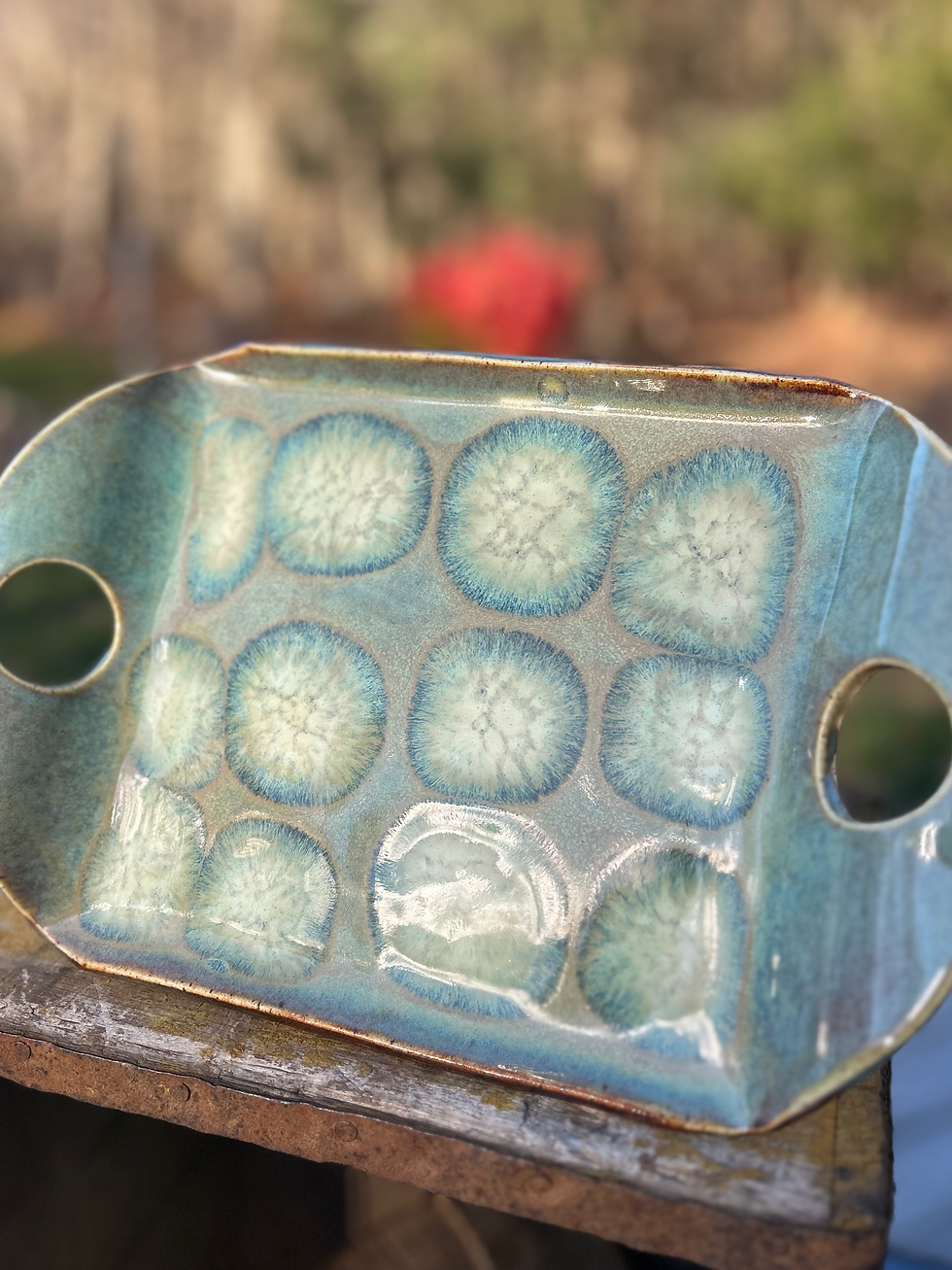 Thumbnail: Handmade Frozen Pond Rectangular Platter Set – 8” & 12”
