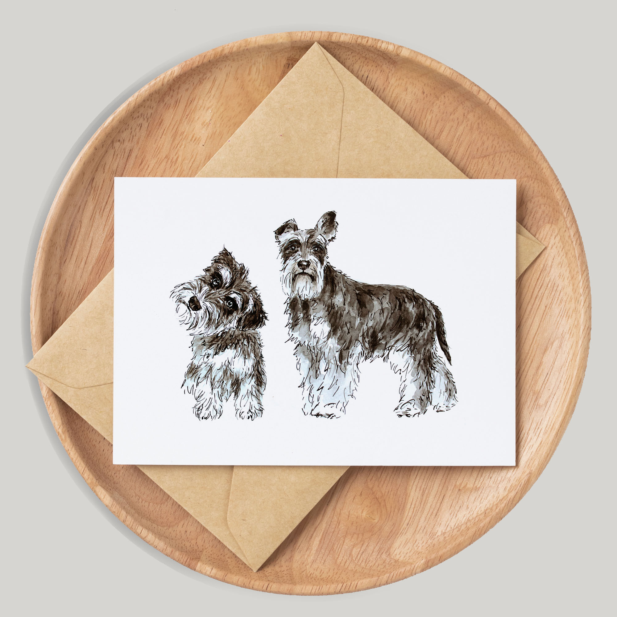 Schnauzer Dog Card - Handmade - Customise