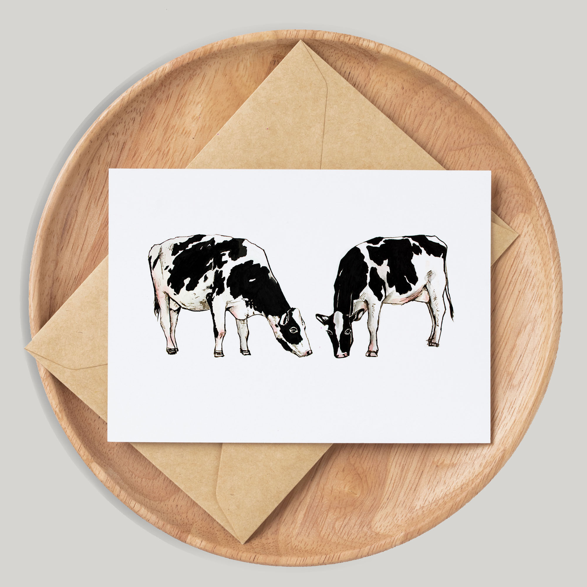 Dairy Cows Card - Handmade - Customise