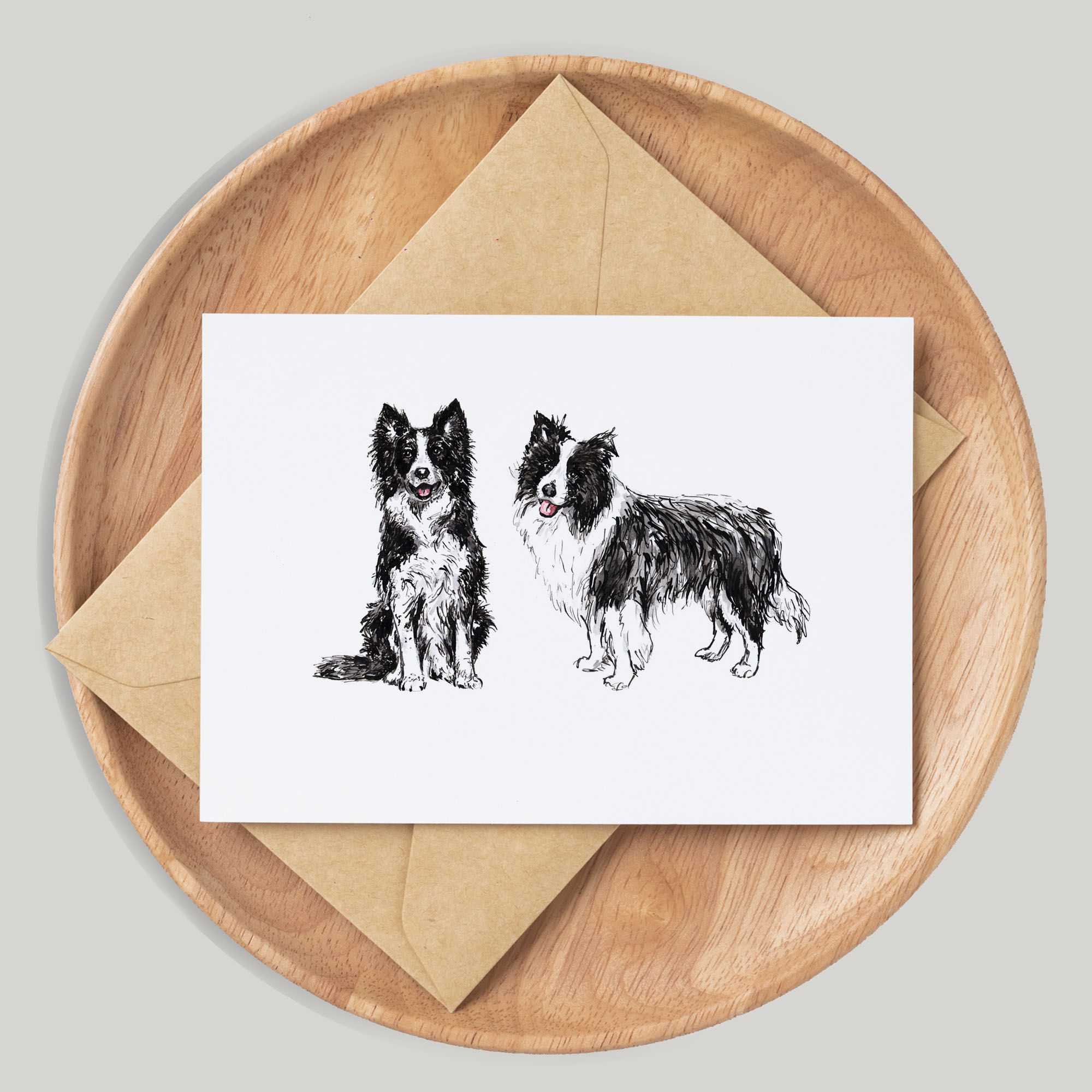 Border Collie Dog Card - Handmade - Customise
