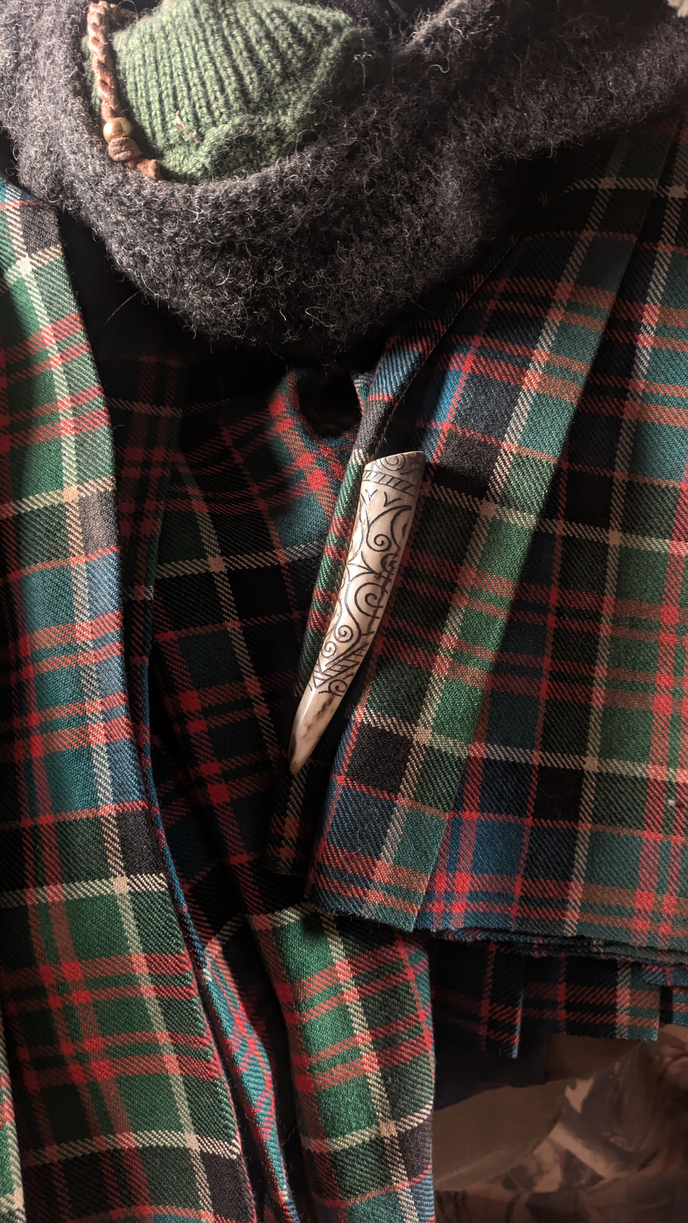 Red Deer antler kilt pin